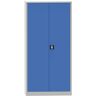 Kovona Mehrzweck-Metallschrank, 4 Regalböden, 1950 x 950 x 500 mm, blaue Tür