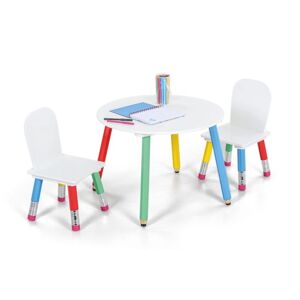 B2B Partner Kindertisch mit 2 Stühlen PASTELL, weiß/Farbkombination