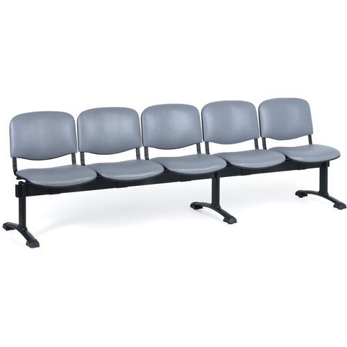 Antares Kunstleder Wartezimmerbank, Traversenbank VIVA, 5-sitzer, grau