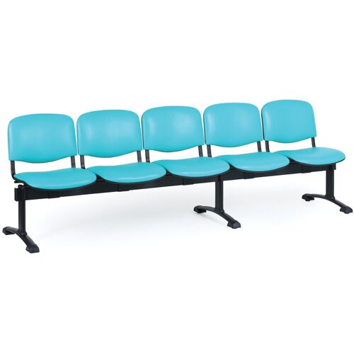 Antares Kunstleder Wartezimmerbank, Traversenbank VIVA, 5-sitzer, türkis