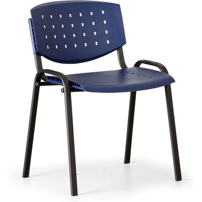 Antares Kunststoffstuhl TONY, blau, Konstruktion schwarz Antares Kunststoffstuhl TONY, blau, Konstruktion schwarz