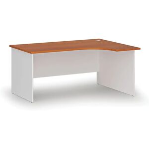 B2B Partner Büro-Eckschreibtisch PRIMO WHITE, 1600 x 1200 mm, rechts, weiß/Kirsche