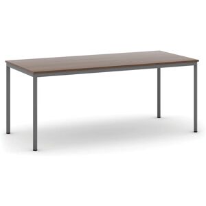 B2B Partner Esstisch, 1800 x 800 mm, Platte Nussbaum, Tischgestell dunkelgrau