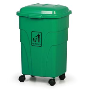 B2B Partner Mobiler plastik Mülleimer 70 l, für mülltrennung, grün