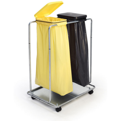 B2B Partner Mobiler Müllsackständer 70 / 120 l, schwarz + gelb 750 x 510 x 1020 mm B2B Partner Mobiler Müllsackständer 70 / 120 l, schwarz + gelb 750 x 510 x 1020 mm