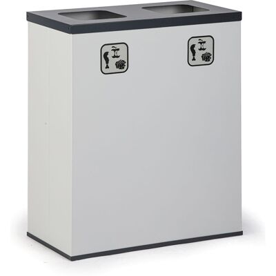 B2B Partner Mülleimer für mülltrennung, 2x 70 l, Halterung für einen Sack, grau/schwarz B2B Partner Mülleimer für mülltrennung, 2x 70 l, Halterung für einen Sack, grau/schwarz