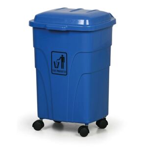 B2B Partner Mobiler plastik Mülleimer 70 l, für mülltrennung, blau