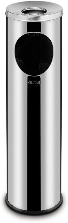 Alda Mülleimer mit aschenbecher rostfreier stahl, glänzend Alda Mülleimer mit aschenbecher rostfreier stahl, glänzend