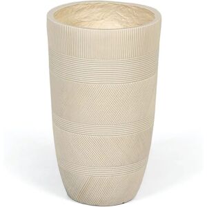 B2B Partner Blumentopf Zylinder L, 34 x 34 x 56 cm, fiberclay, beige