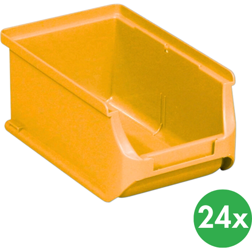 Allit Sichtlagerkästen PLUS 2, 102 x 160 x 75 mm, gelb, 24 Stk.