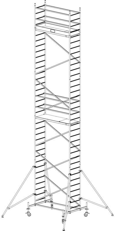 KRAUSE Mobiles alu-gerüst protec 10,3 m