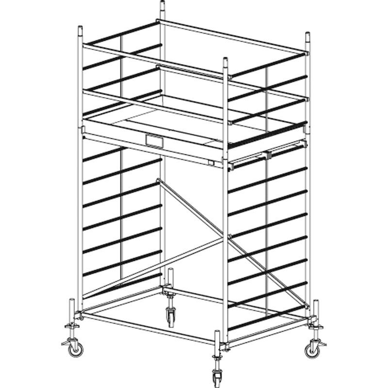 KRAUSE Mobiles alu-gerüst protec xxl 4,3 m