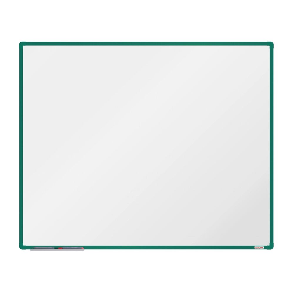 boardOK Whiteboard, magnettafel boardok, 150 x 120 cm, grüner rahmen