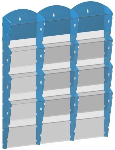 B2B Partner Wand-plastikhalter für prospekte - 3x4 a5, blau