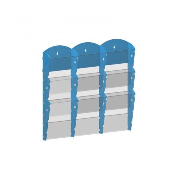 B2B Partner Wand-plastikhalter für prospekte - 3x3 a5, grau