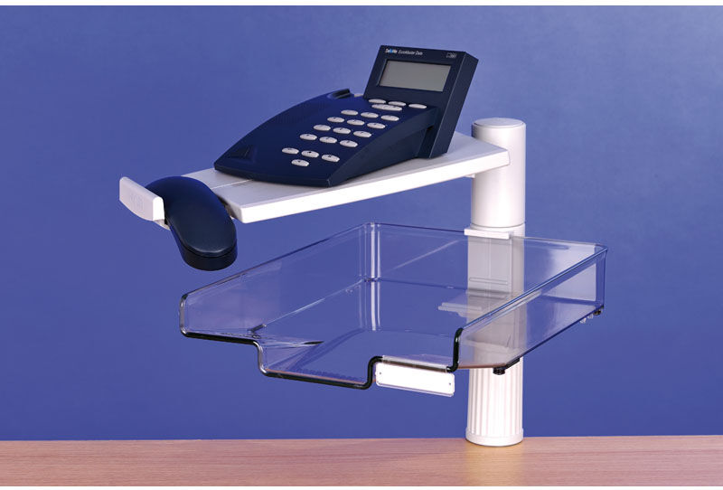 B2B Partner Telefonständer - klein mit schale, grau B2B Partner Telefonständer - klein mit schale, grau