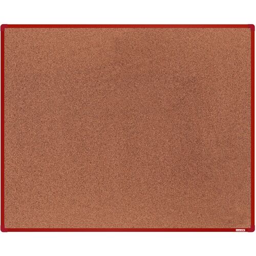 boardOK Kork-Pinnwand mit Aluminiumrahmen, 1500 x 1200 mm, roter Rahmen