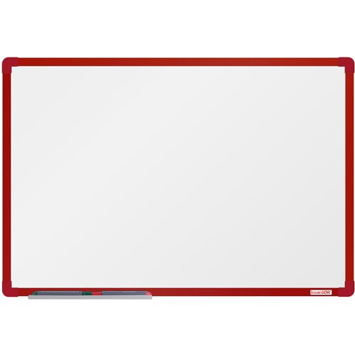 Whiteboard, Magnettafel boardOK, 600 x 900 mm, roter Rahmen