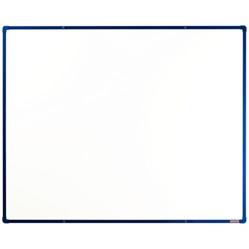Whiteboard, Magnettafel, mit Keramikoberfläche boardOK, 1500 x 1200 mm, blauer Rahmen