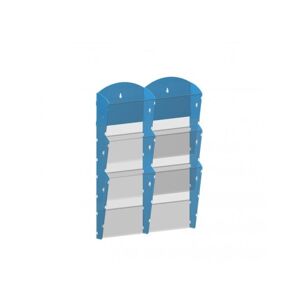 B2B Partner Wand-Plastikhalter für Prospekte - 2x3 A4, blau