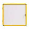 Bi-Office Innenvitrine mit weißer magnetischer Oberfläche, gelber Rahmen, 500 x 674 mm (4xA4)