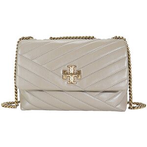 Tory Burch Ledertasche - Schultertasche Kira Chevron Small Grau   Damen   90452