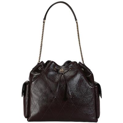TORY BURCH Ledertasche - Schultertasche CHARLIE Large dunkelrot Damen TORY BURCH Ledertasche - Schultertasche CHARLIE Large dunkelrot Damen