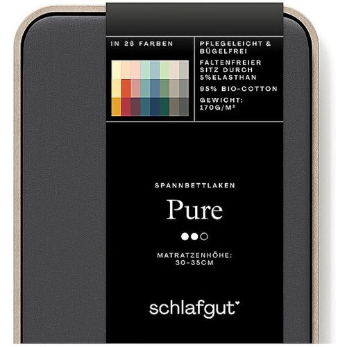 SCHLAFGUT Jersey Spannleintuch PURE 120x200cm Grey Deep N grau baby
