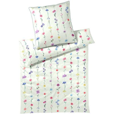 ELEGANTE Satin Bettwäsche FLOWER SHOW 70x90cm / 140x200cm Pistaziengruen bunt baby ELEGANTE Satin Bettwäsche FLOWER SHOW 70x90cm / 140x200cm Pistaziengruen bunt baby