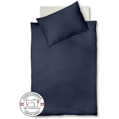 FLEURESSE Satin Bettwäsche Royal Uni 140x220cm Nachtblau dunkelblau FLEURESSE Satin Bettwäsche Royal Uni 140x220cm Nachtblau dunkelblau