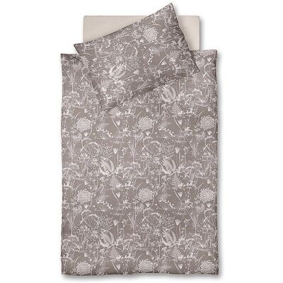 FLEURESSE Satin Bettwäsche 70x90cm/140x200cm MODERN GARDEN B Taupe rosa baby FLEURESSE Satin Bettwäsche 70x90cm/140x200cm MODERN GARDEN B Taupe rosa baby