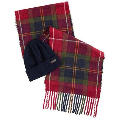 BARBOUR Geschenkset 2-teilig Schal und Mütze SWINTON CHRISTMAS rot herren BARBOUR Geschenkset 2-teilig Schal und Mütze SWINTON CHRISTMAS rot herren
