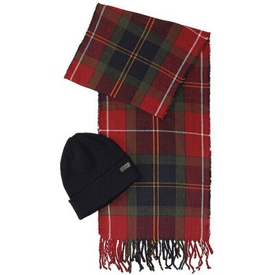 BARBOUR Geschenkset 2-teilig Schal und Mütze SWINTON CHRISTMAS rot Herren BARBOUR Geschenkset 2-teilig Schal und Mütze SWINTON CHRISTMAS rot Herren