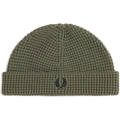 FRED PERRY Mütze - Haube WAFFLE BEANIE olive herren FRED PERRY Mütze - Haube WAFFLE BEANIE olive herren