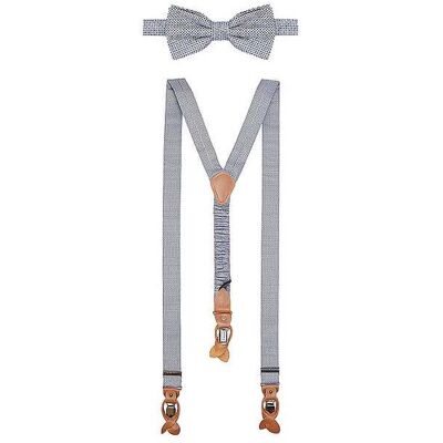 SEIDENFALTER Hosenträger Set mit Fliege und Knopf-Clips dunkelblau herren SEIDENFALTER Hosenträger Set mit Fliege und Knopf-Clips dunkelblau herren