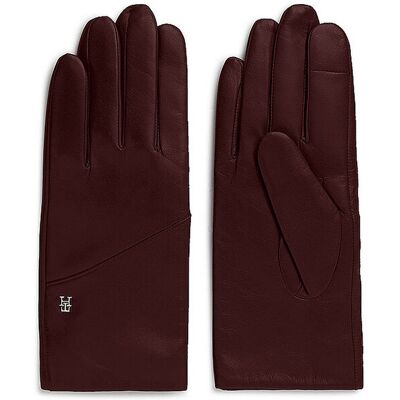 Tommy Hilfiger Lederhandschuhe dunkelrot M/L Damen Tommy Hilfiger Lederhandschuhe dunkelrot M/L Damen