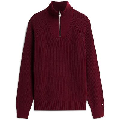 Tommy Hilfiger Troyer Pullover dunkelrot M Herren Tommy Hilfiger Troyer Pullover dunkelrot M Herren