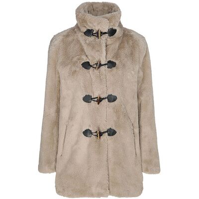 COMMA Jacke in Felloptik beige 42 damen COMMA Jacke in Felloptik beige 42 damen