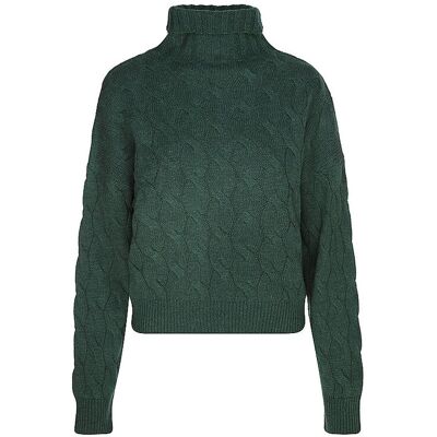 DAVIDA Kaschmirpullover CHUNKY CABLE grün L damen DAVIDA Kaschmirpullover CHUNKY CABLE grün L damen