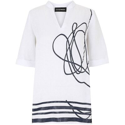 DORIS STREICH Leinenbluse weiss 46 damen DORIS STREICH Leinenbluse weiss 46 damen