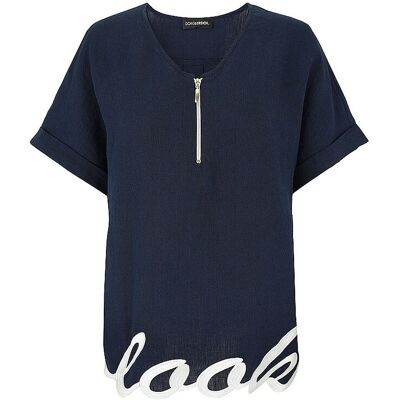 DORIS STREICH Leinenbluse dunkelblau 50 damen DORIS STREICH Leinenbluse dunkelblau 50 damen