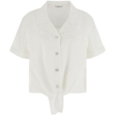 Guess Blusenshirt SHARON EYELETS weiss M damen Guess Blusenshirt SHARON EYELETS weiss M damen