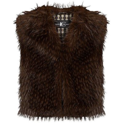 LUISA CERANO Gilet in Felloptik braun 38 damen LUISA CERANO Gilet in Felloptik braun 38 damen
