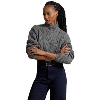 POLO RALPH LAUREN Troyer Pullover grau L damen POLO RALPH LAUREN Troyer Pullover grau L damen