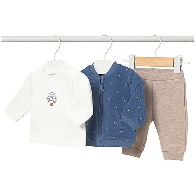 MAYORAL Baby Set 3-teilig Jacke, Langarmshirt und Hose blau 62 baby MAYORAL Baby Set 3-teilig Jacke, Langarmshirt und Hose blau 62 baby