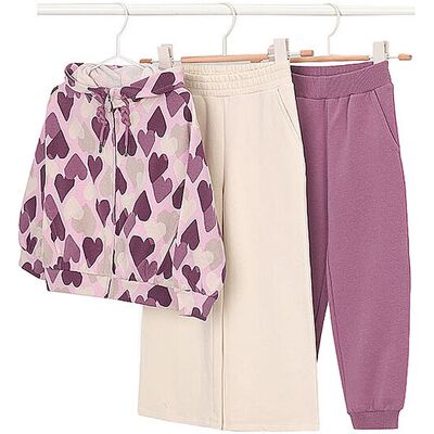 MAYORAL Mädchen Set 3-tlg Sweatjacke mit zwei Hose rosa 110 baby MAYORAL Mädchen Set 3-tlg Sweatjacke mit zwei Hose rosa 110 baby