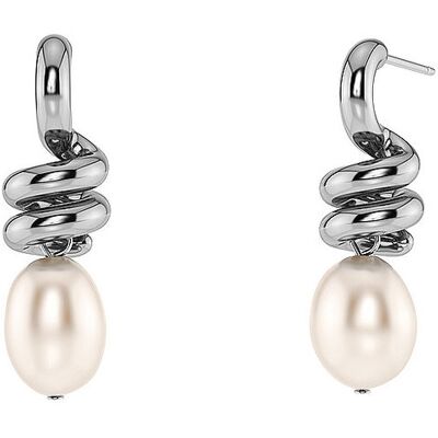 EDBLAD Ohrringe SWIVEL PEARL Large steel silber damen EDBLAD Ohrringe SWIVEL PEARL Large steel silber damen