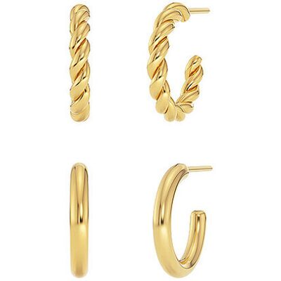 EDBLAD Ohrringe DUO PAIR CREOLES Gold gold damen EDBLAD Ohrringe DUO PAIR CREOLES Gold gold damen
