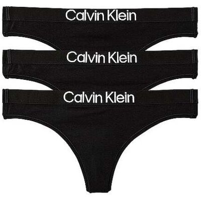 Calvin KLEIN String 3er Pack black schwarz L damen Calvin KLEIN String 3er Pack black schwarz L damen