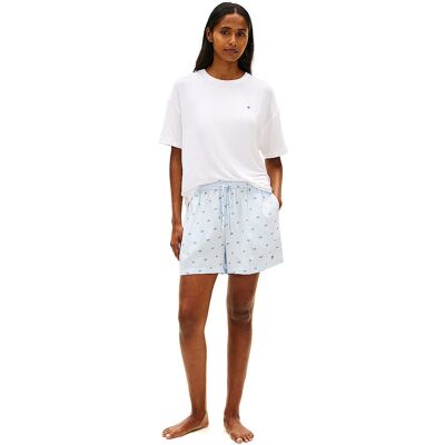 Tommy Hilfiger Pyjama Set 2-teilig T-Shirt und Shorts weiss S damen Tommy Hilfiger Pyjama Set 2-teilig T-Shirt und Shorts weiss S damen